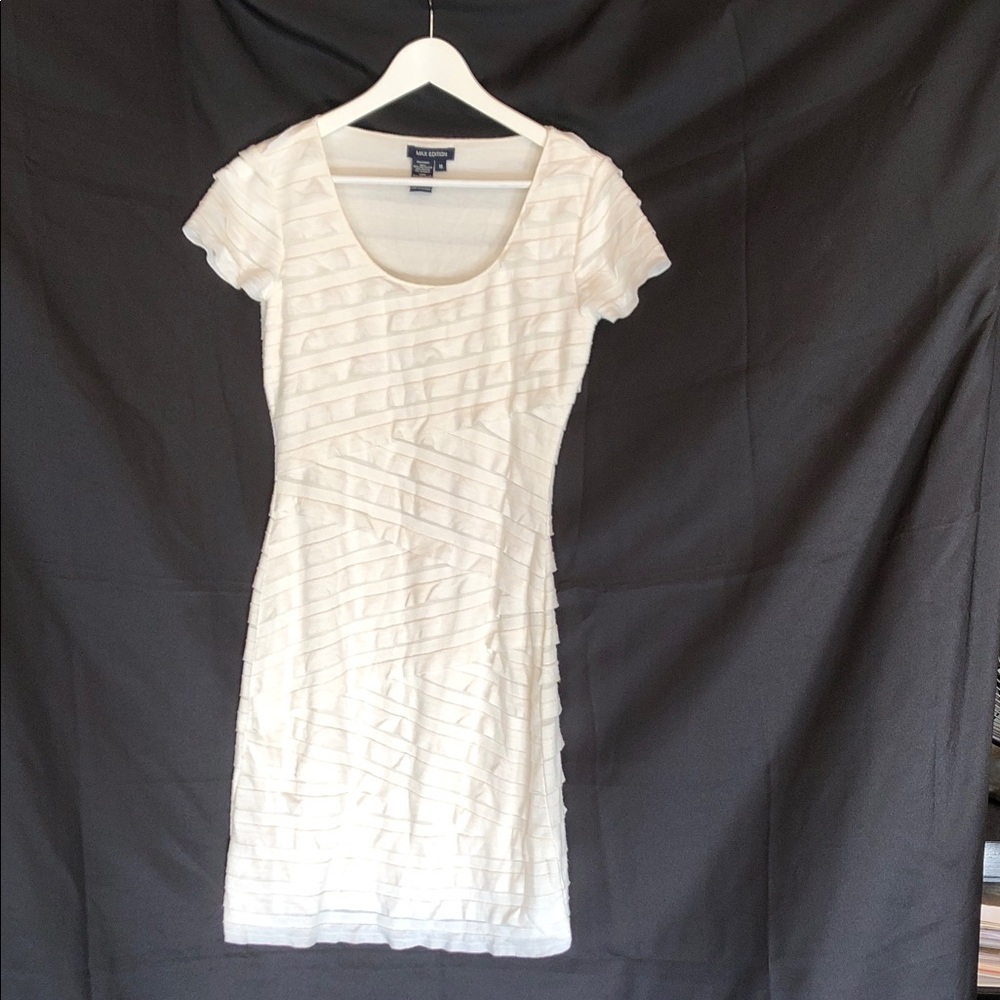 Max Studio Cream Textured Mini Dress